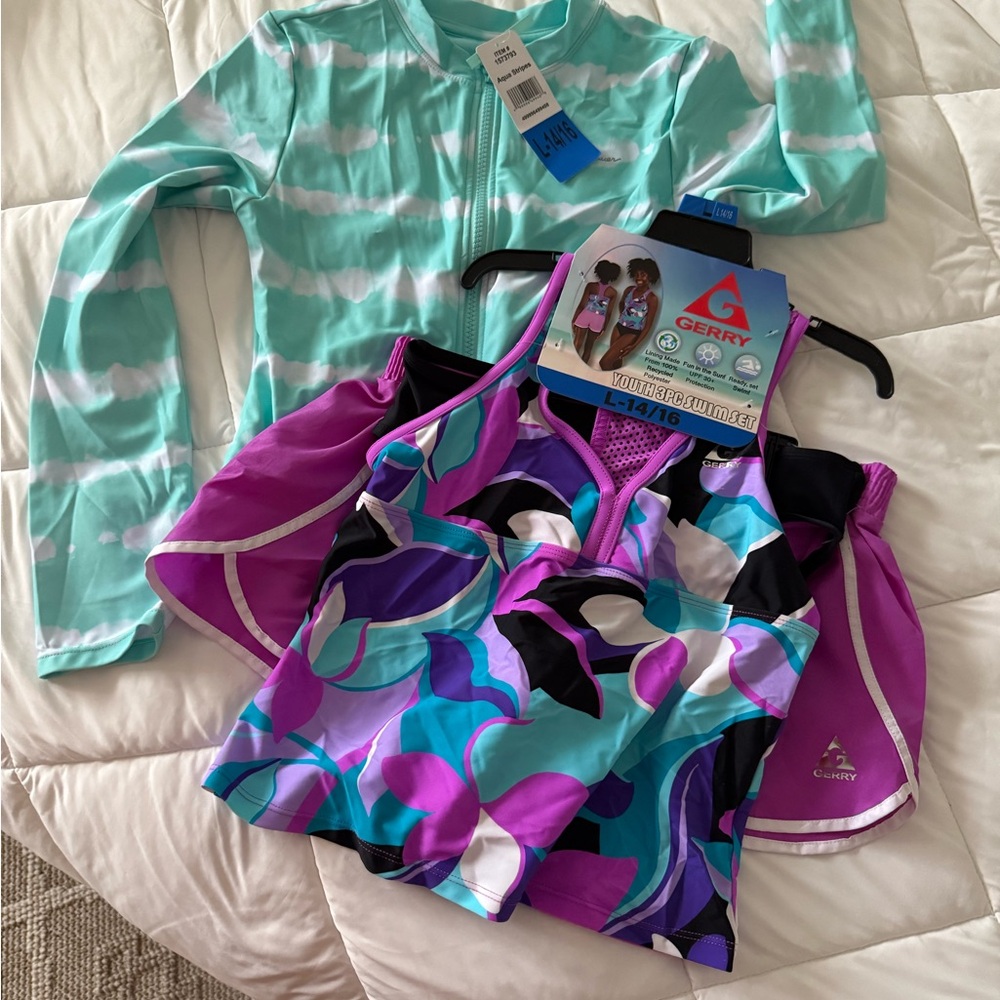 Gerry Weber Kids Swim one piece Rashguard  AND kids 3 piece swim set